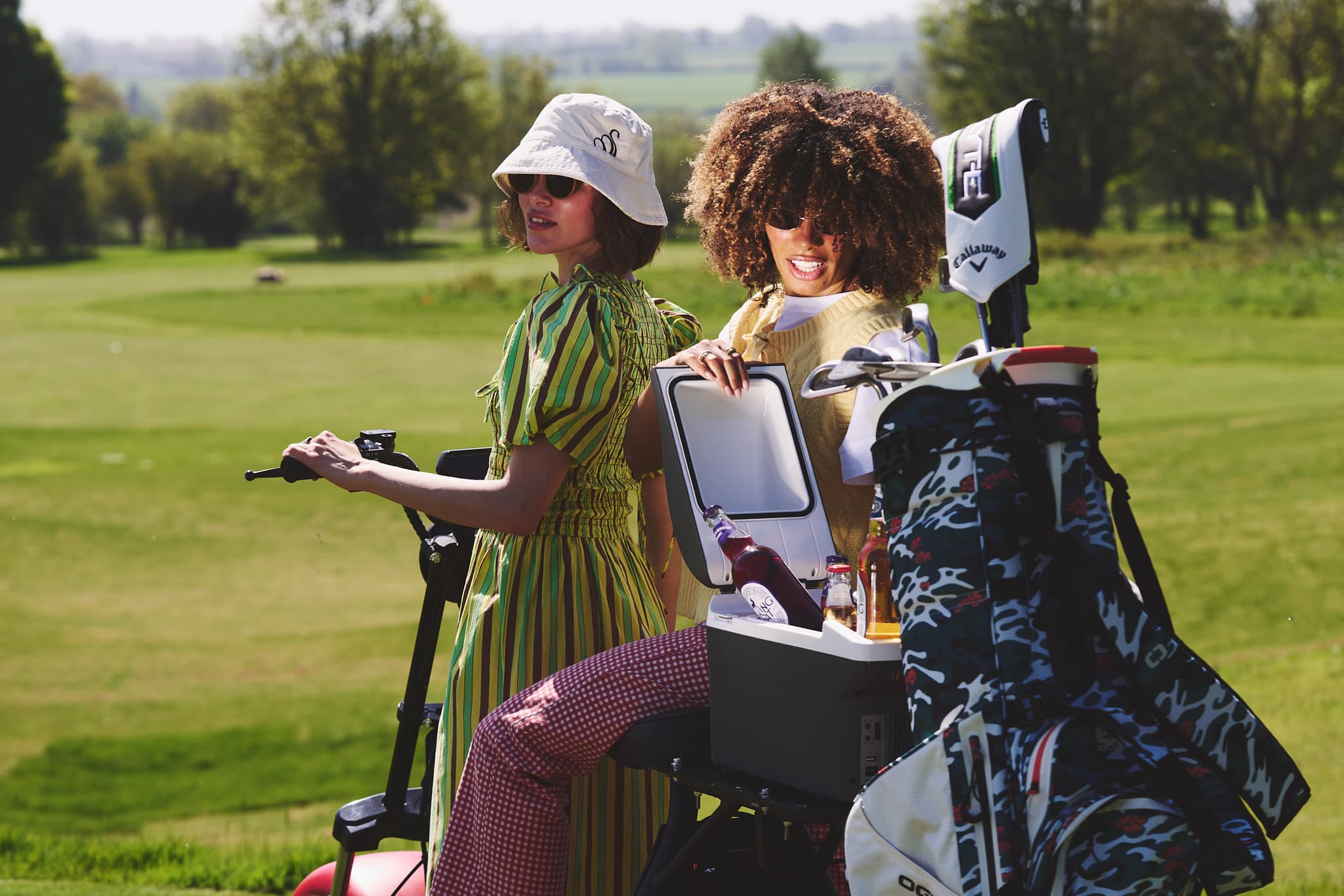 playing golf
